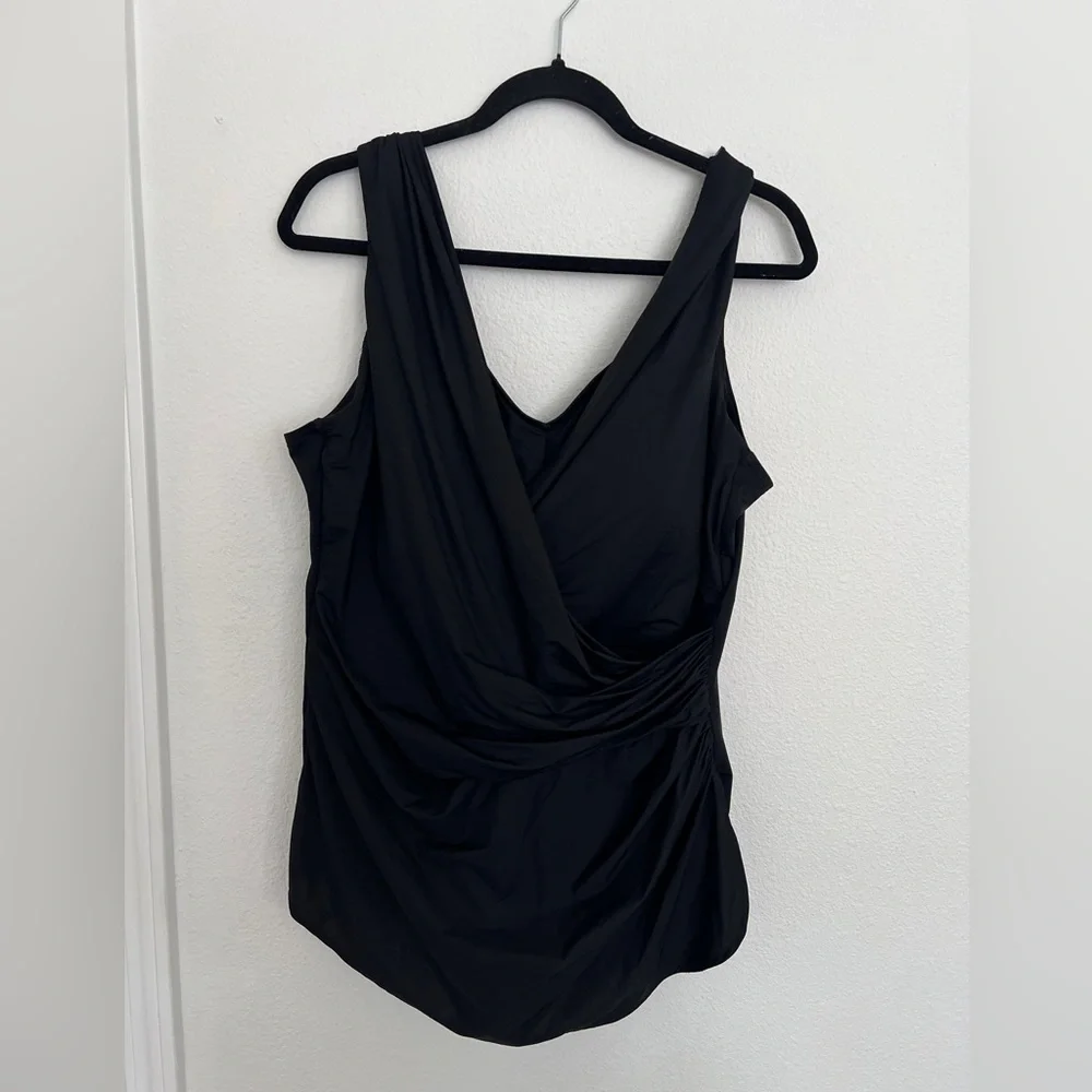 Lands End Women Plus Size SlenderSuit Tummy Control 22w Skirt One Piece Swimsuit - Picture 5 of 12